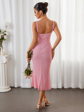 Ruched Bust Tie Front Mermaid Bodycon Dress
